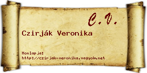 Czirják Veronika névjegykártya